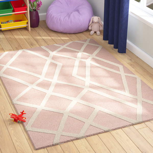 Reid Abstract Hand-Tufted Pink Area Rug by Harriet Bee