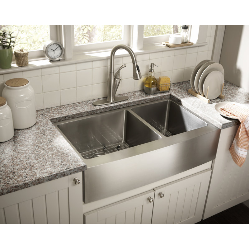 Cahaba 36 L X 21 W Double Basin Farmhouse Apron Kitchen Sink