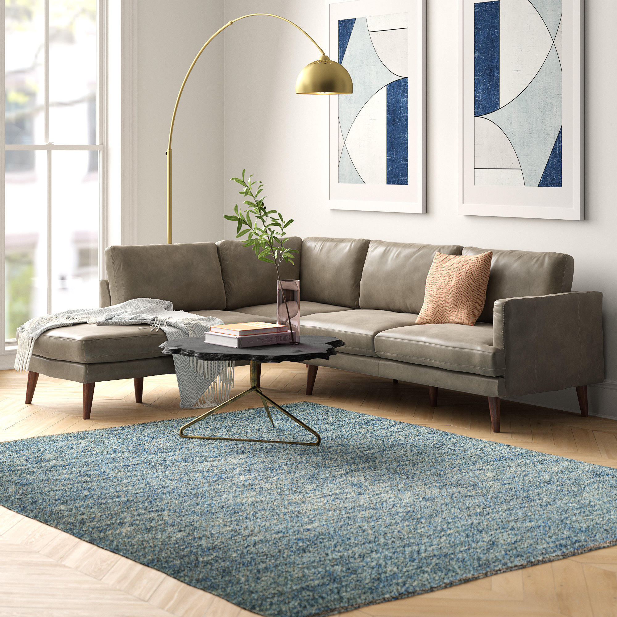 Foundstone Ainsley Right Hand Facing Leather Sectional Reviews
