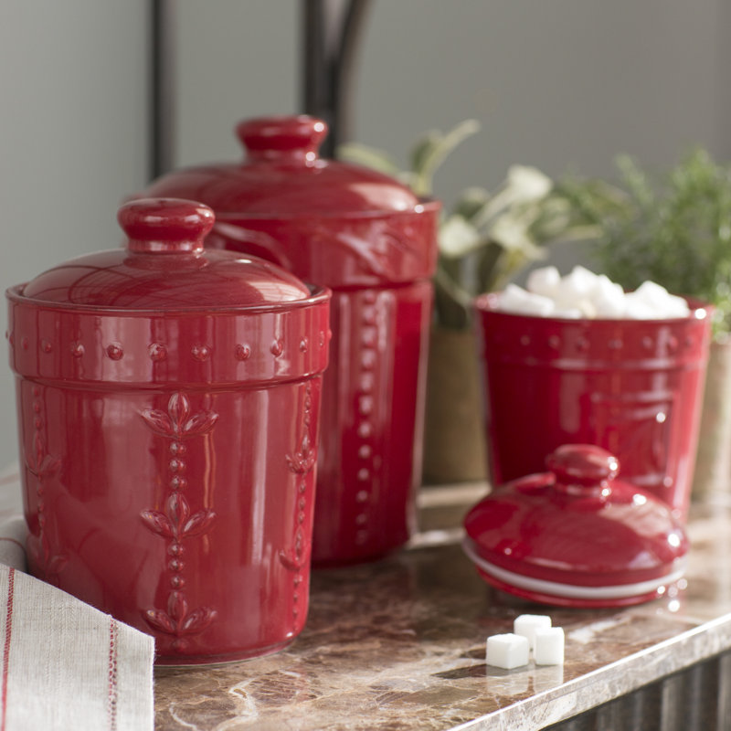 Lark Manor Genesee 3 Piece Kitchen Canister Set & Reviews | Wayfair