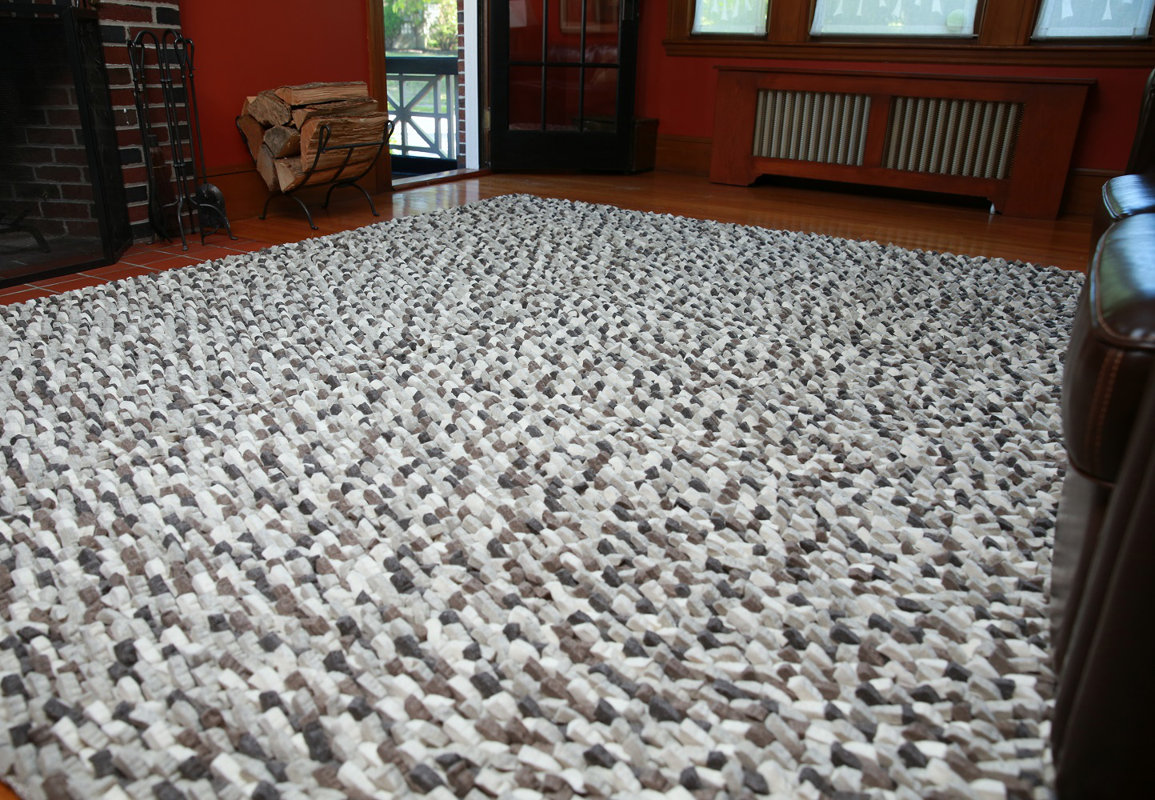 Mats Inc Wool Felt Hand Tufted Gray White Area Rug Reviews Wayfair Wool Felt Hand Tufted Gray White Area Rug