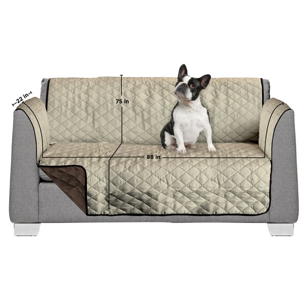 3 Seat Reversible Quilted Box Cushion Sofa Slipcover By AKC