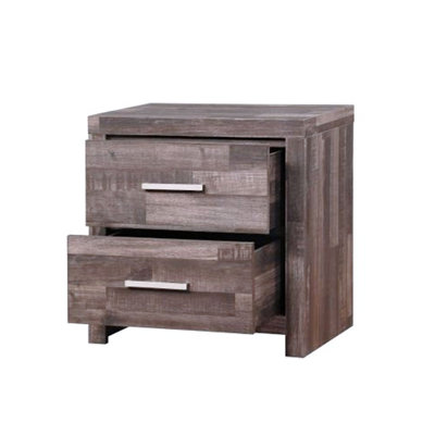 MDF Solid Wood Nightstand, Dark Cherry Millwood Pines
