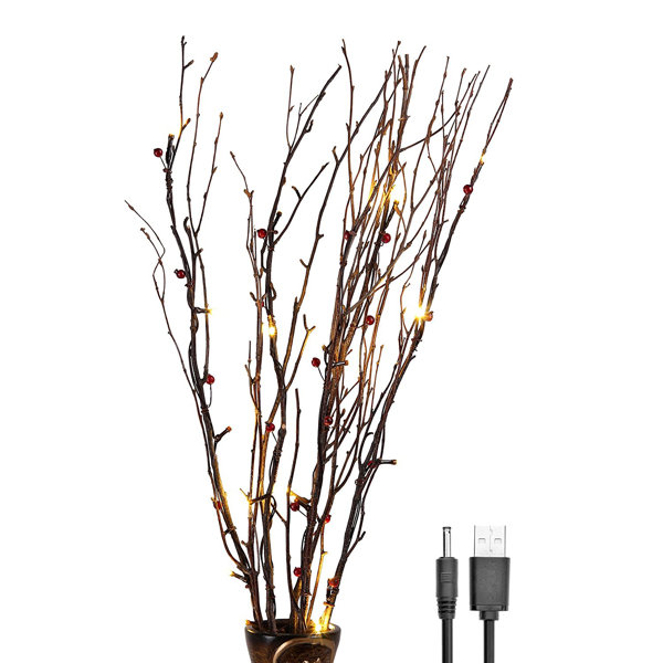 Warm LED 20 Light Natural Birch Branches by Lightshare