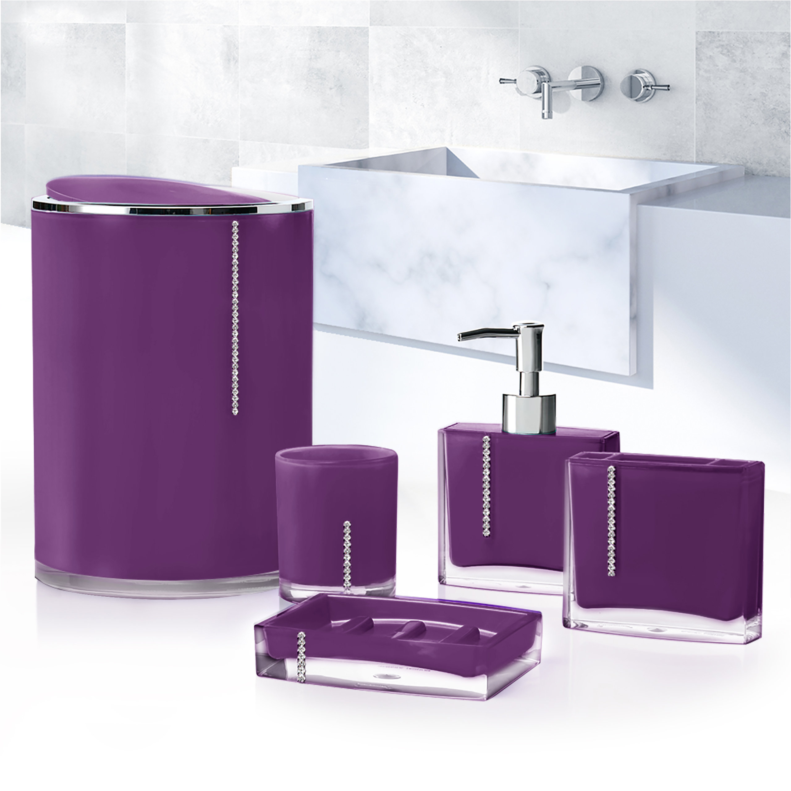 Mercer41 Kirree 5 Piece Bathroom Accessory Set Reviews Wayfair Kirree 5 Piece Bathroom Accessory Set