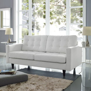 White Leather Loveseats You Ll Love Wayfair Quickview