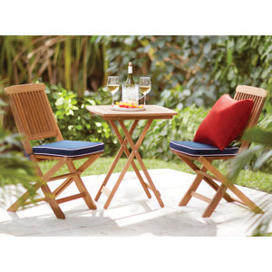 Sunny Isles Square Brazilian Eucalyptus 3 Piece Bistro Set