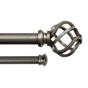 Prima Cage Drapery Double Curtain Rod and Hardware Set