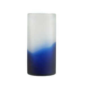 Cylindrical Hand Blown Frosted Glass Vase