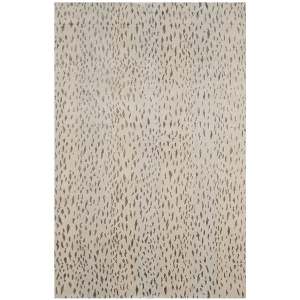 Honora Tibetan Hand Knotted Silver Area Rug by House of Hampton