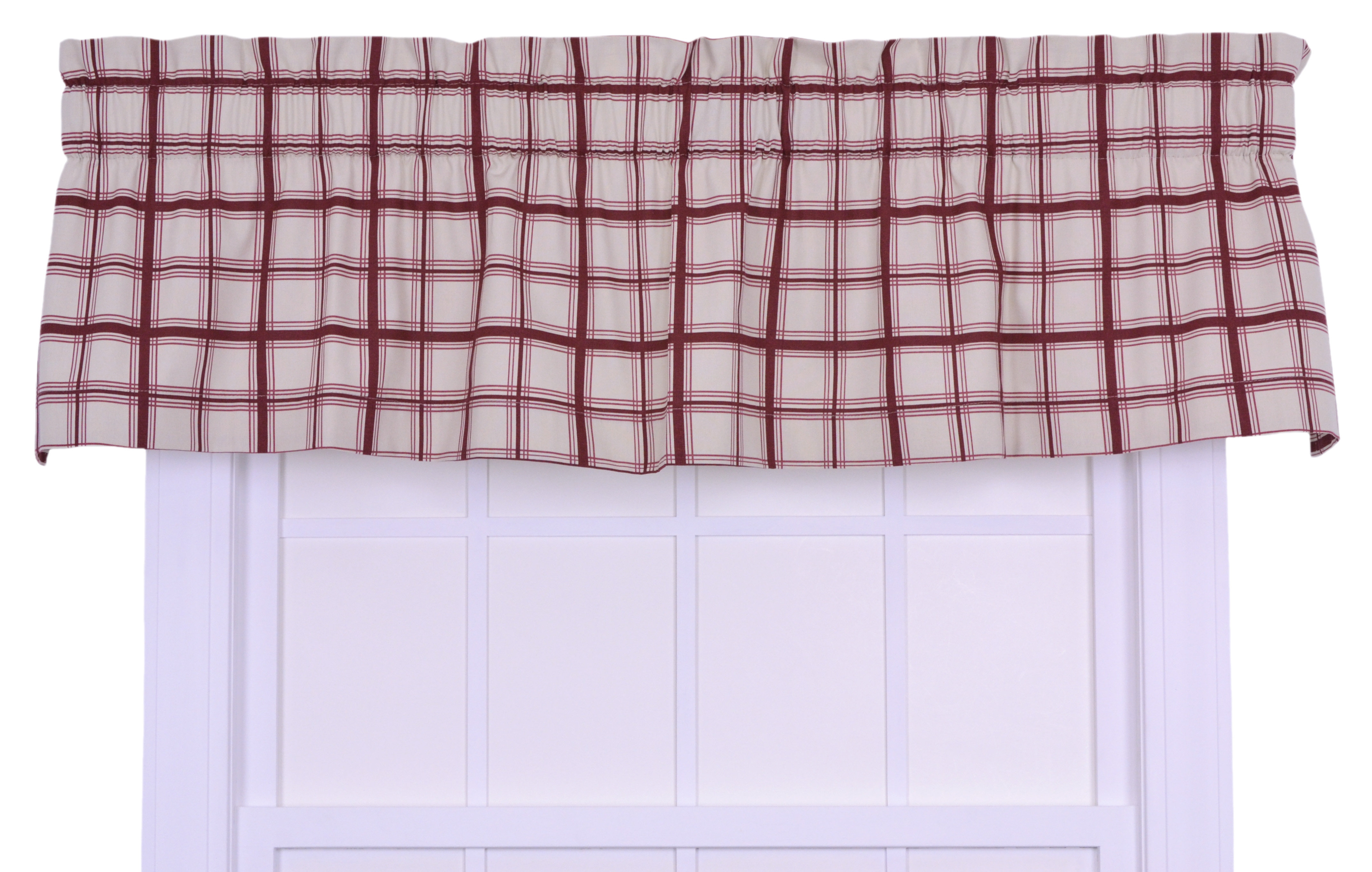 Ellis Curtain Logan Cotton Rod Pocket Large Scale Plaid Tailored