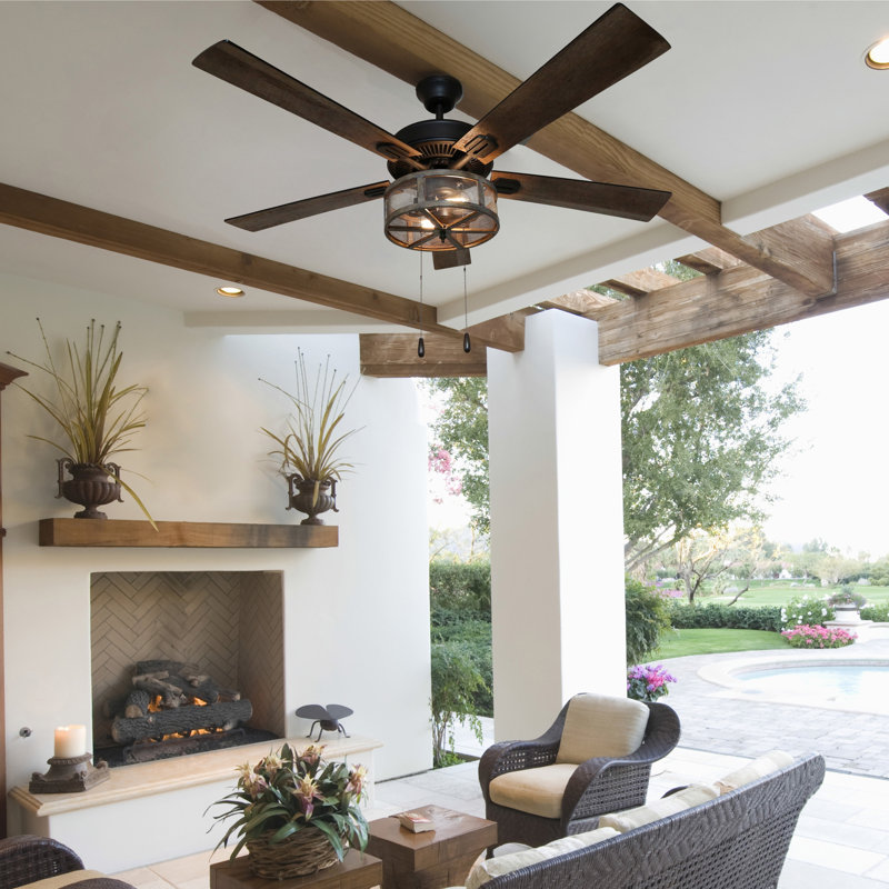 52 Abbigail 5 Blade Caged Ceiling Fan With Light Kit Included