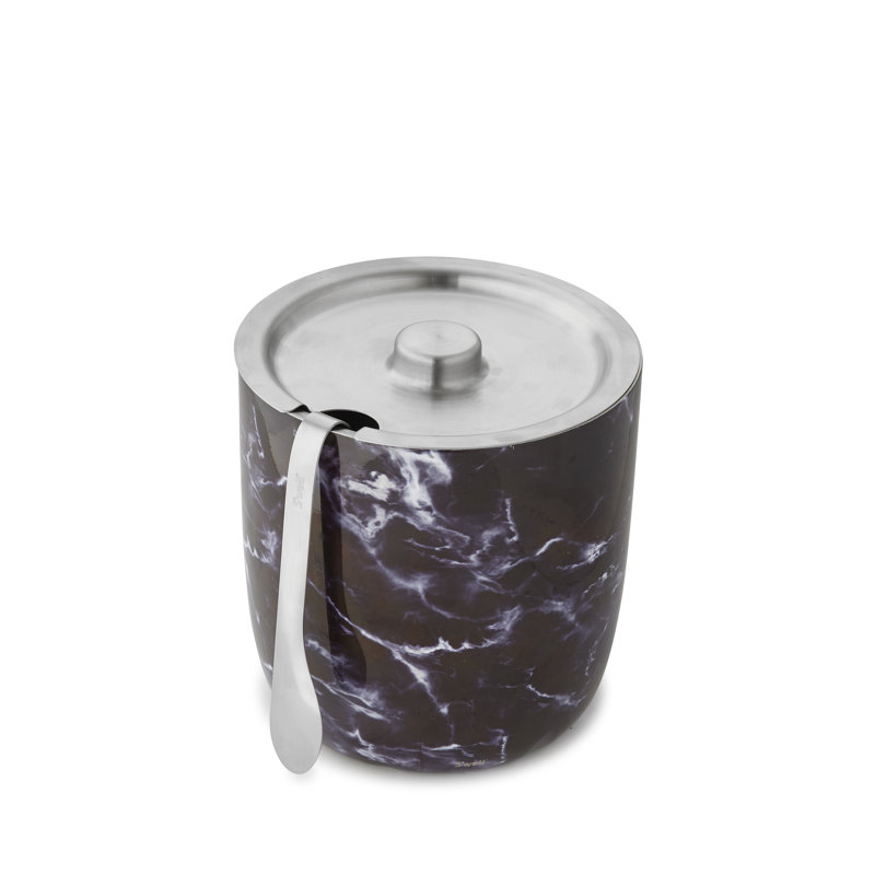 stainless steel ice bucket with tongs