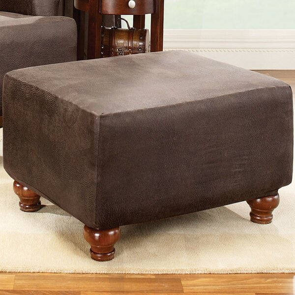 Stretch Leather Box Cushion Ottoman Slipcover By Sure Fit