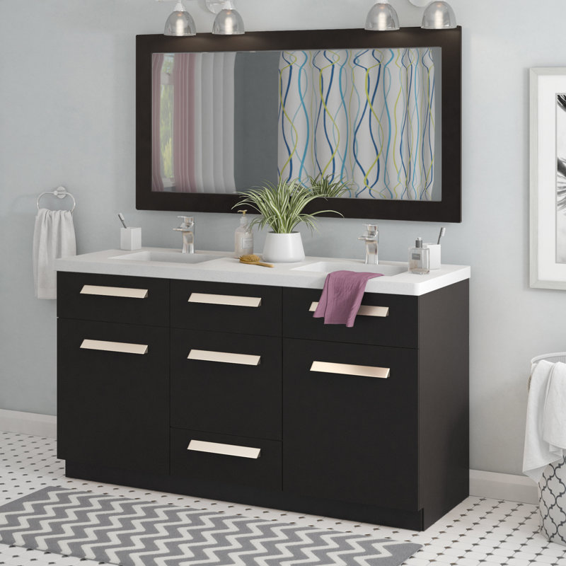 Wrought Studio Mosley 60" Double Bathroom Vanity Set with ...