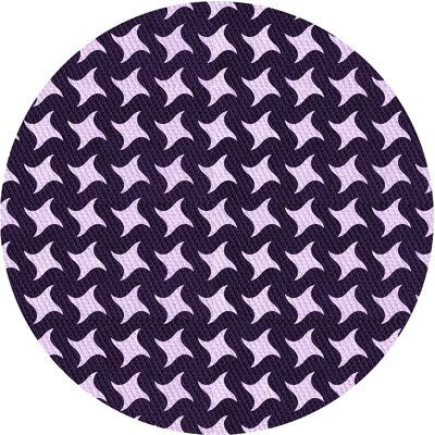 Doud Geometric Wool Purple Area Rug East Urban Home Rug Size: Round 7'