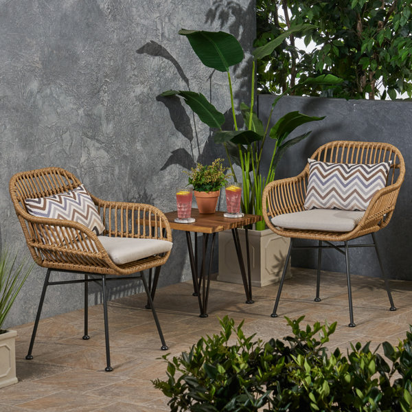 George Oliver Enger Outdoor Woven Patio Chair With Cushion Reviews Wayfair
