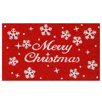 The Holiday Aisle Hudak Snowman Snuggles Sassafras Switch 22 In X 10 In Non Slip Outdoor Door Mat Wayfair