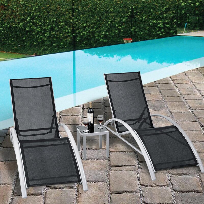 Orren Ellis Jose 3 Piece Outdoor Patio Pool Lounger Reclining