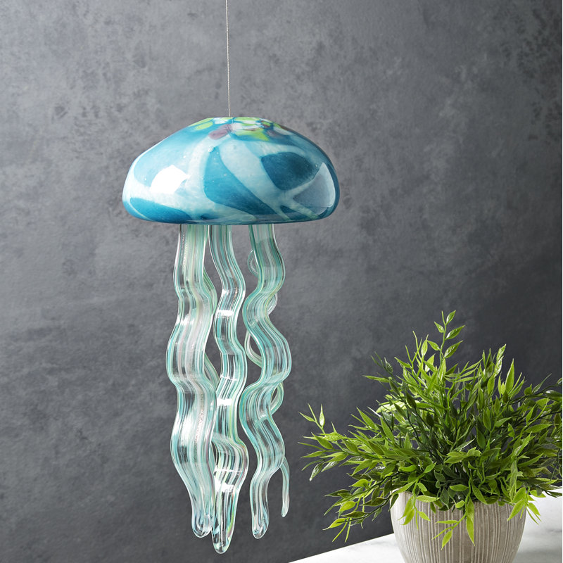 Highland Dunes Fortuna Jellyfish Glass Windchime & Reviews Wayfair