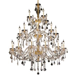 Schroeppel Traditional 24-Light Glass Crystal Chandelier