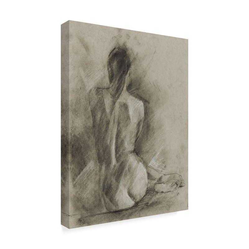 Charlton Home Charcoal Figure Study I Drawing Print On Wrapped
