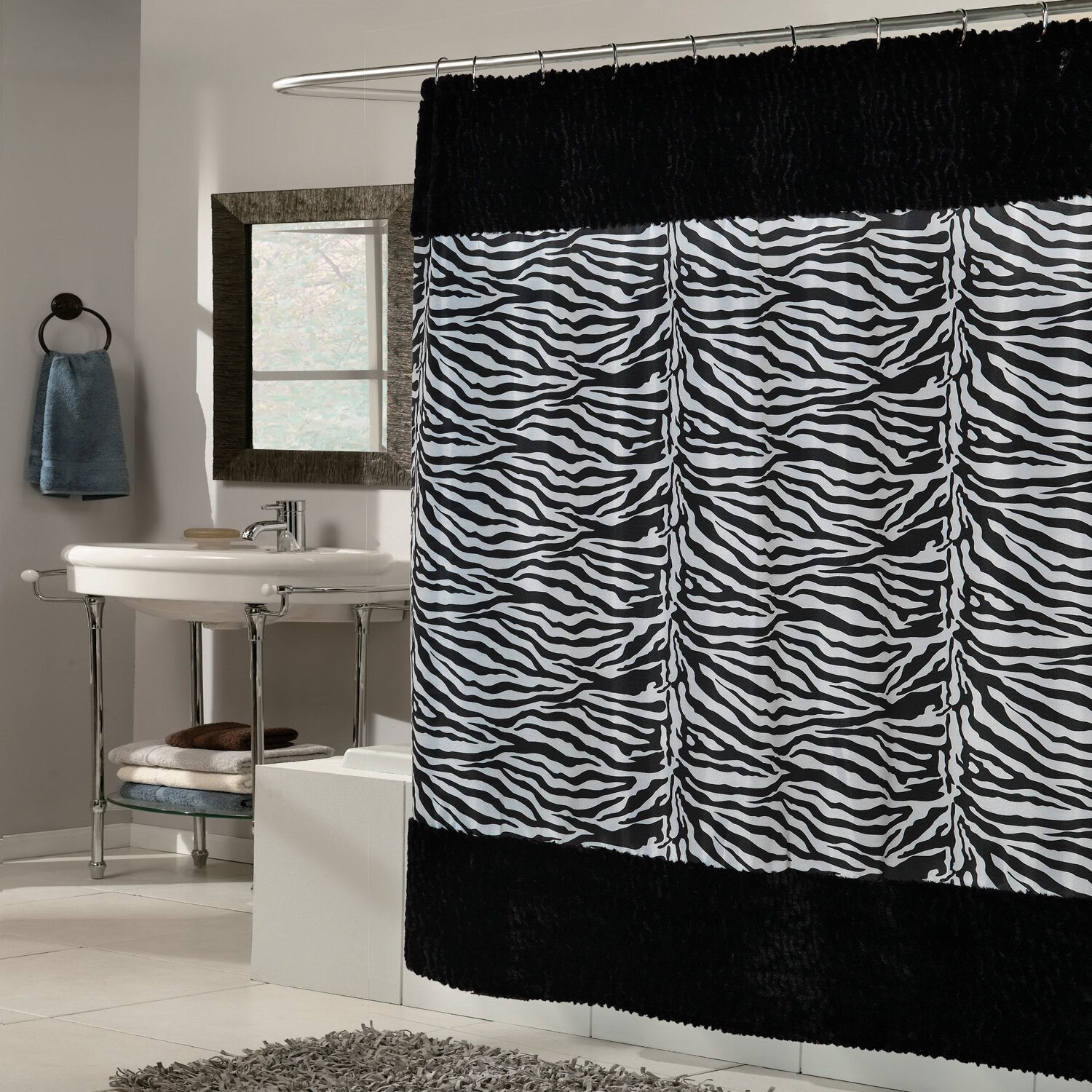 zebra print shower curtain