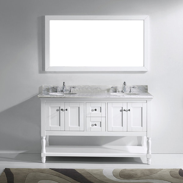 Cicely 59 Double Bathroom Vanity Set with Mirror by Gracie Oaks