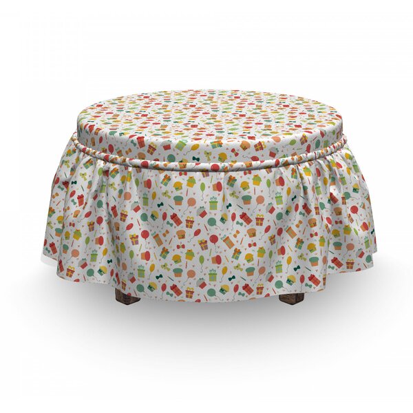 Birthday Party Balloons Ottoman Slipcover (Set Of 2) By East Urban Home