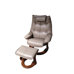 Hana Leather Manual Swivel Recliner wi..