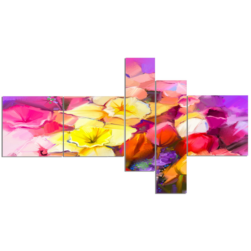 East Urban Home Bouquet Of Daffodil And Tulip Flowers Oil