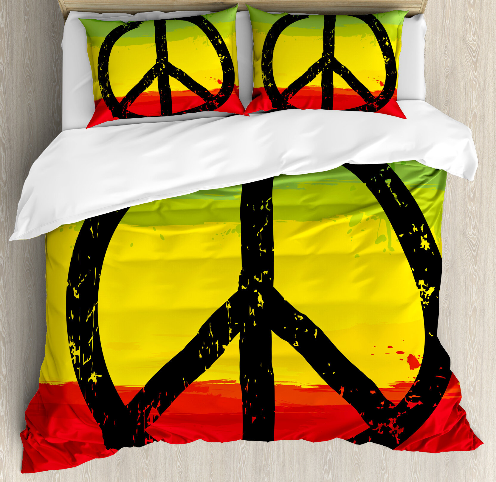 Grunge Style Watercolor Design African Flag Colors Hippie Peace