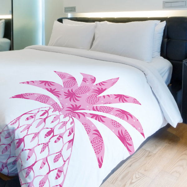 One Bella Casa Pleasant Pineapple Fleece Duvet Cover Wayfair