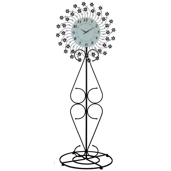 Elegant Bejeweled Round 69 Floor Clock by Winston Porter| @ $250.00