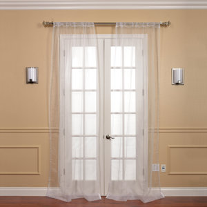 Annabel Organza Solid Sheer Rod Pocket Curtain Panel Pair