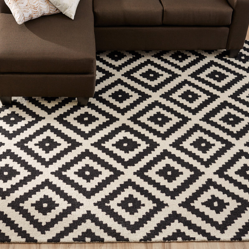 Mercury Row Obadiah Hand Tufted Wool Black Area Rug Reviews Obadiah Hand Tufted Wool Black Area Rug