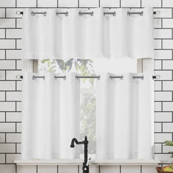Ebern Designs Essoura Textured Solid Kitchen Tier Curtain Reviews Wayfair