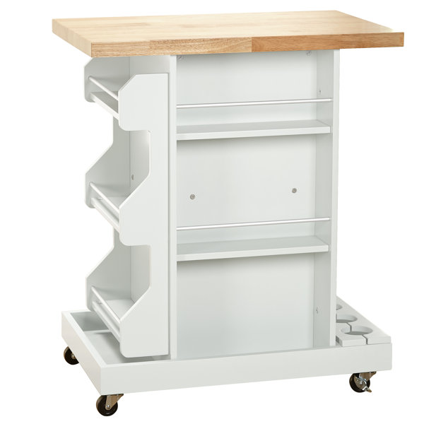 Diaz Kitchen Cart With Wood Top By Mistana Sale