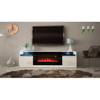 Orren Ellis Bukard Tv Stand For Tvs Up To 78 Electric Fireplace Included Reviews Wayfair Covered tv unit white and black, television stand,home decor,tv decor,living room decor,furniture, wooden tv unit, decorative tv stand. orren ellis bukard tv stand for tvs up