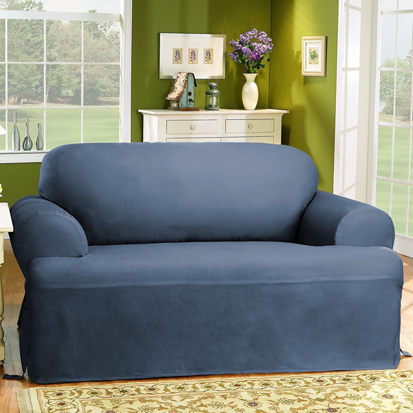 Cotton Duck T-Cushion Loveseat Slipcover By Sure Fit Modern