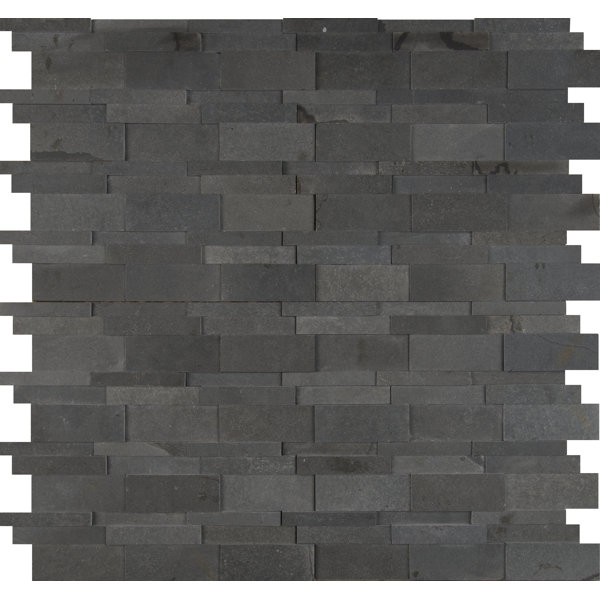 Neptune 3D Interlocking Honed Basalt Mosaic Tile in Blue by MSI