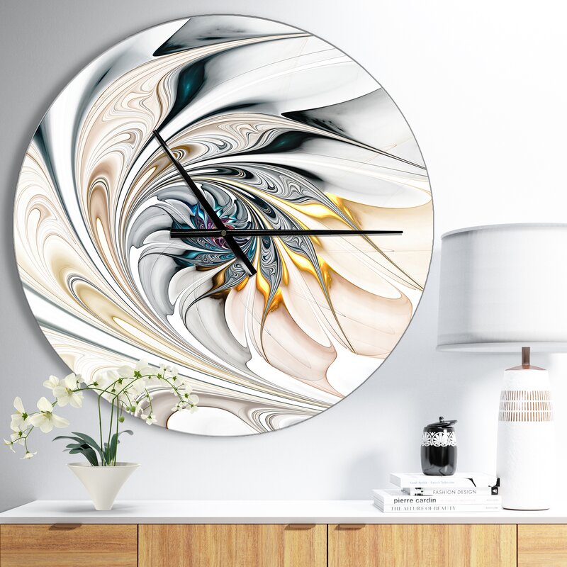 East Urban Home Stained Glass Floral Art Wall Clock & Reviews | Wayfair