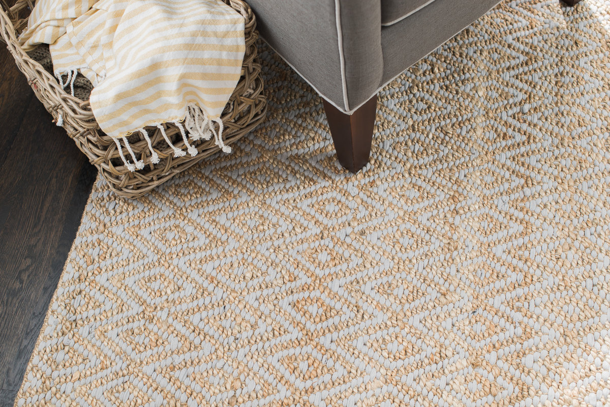 Mercury Row Pyrrhos Diamond HandWoven Tan/Ivory Area Rug & Reviews