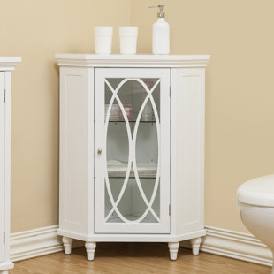 Tall Bathroom Corner Cabinet Wayfair Bourbon Corner Floor 24 75 W X 32 H Cabinet