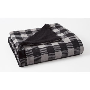 Bretenieres Buffalo Check Plush Reversing to Sherpa Throw