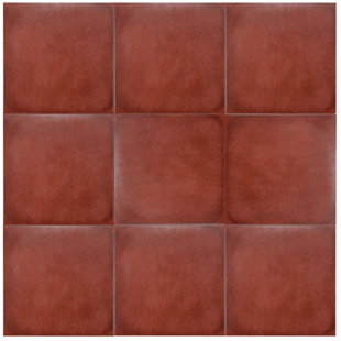 Porcelain Red Rust Floor Tile You Ll Love Wayfair Symbals 13 X Porcelain Fabric Look Tile In Red