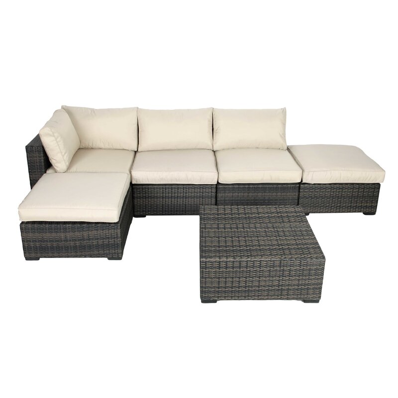 Lara 6 Piece Sectional Seating Group with Cushions