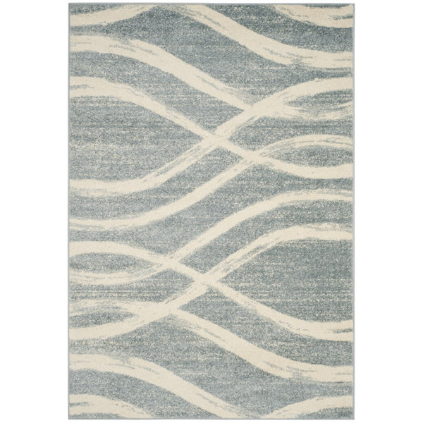 Marlee Cream/Slate Blue Area Rug by Willa Arlo Int
