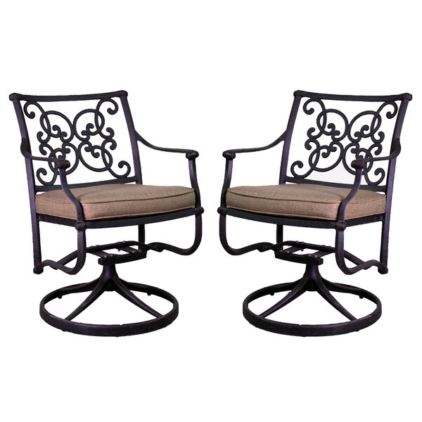 Fisher Patio Chair with Cushion (Set of 2) by Three Posts