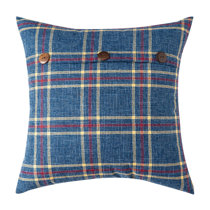 blue plaid throw pillows
